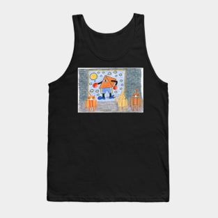 Pyramid Man Graffiti Tank Top